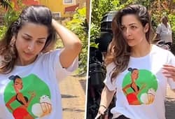 Malaika Arora turns heads with gym outfit; wears custom made doodled t-shirt [WATCH] ATG