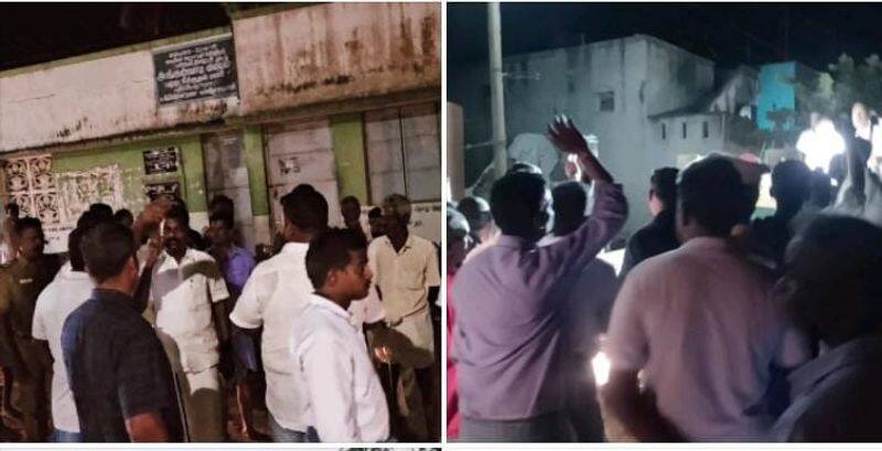 The DMK executives protested against the campaign of Arakkonam candidate jagathrakshakan KAK