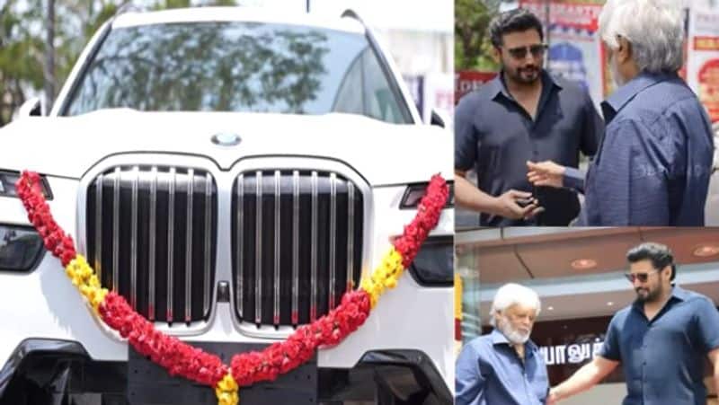 veteran director and actor  Thiagarajan gifted his son top prashanth a bmw car ans