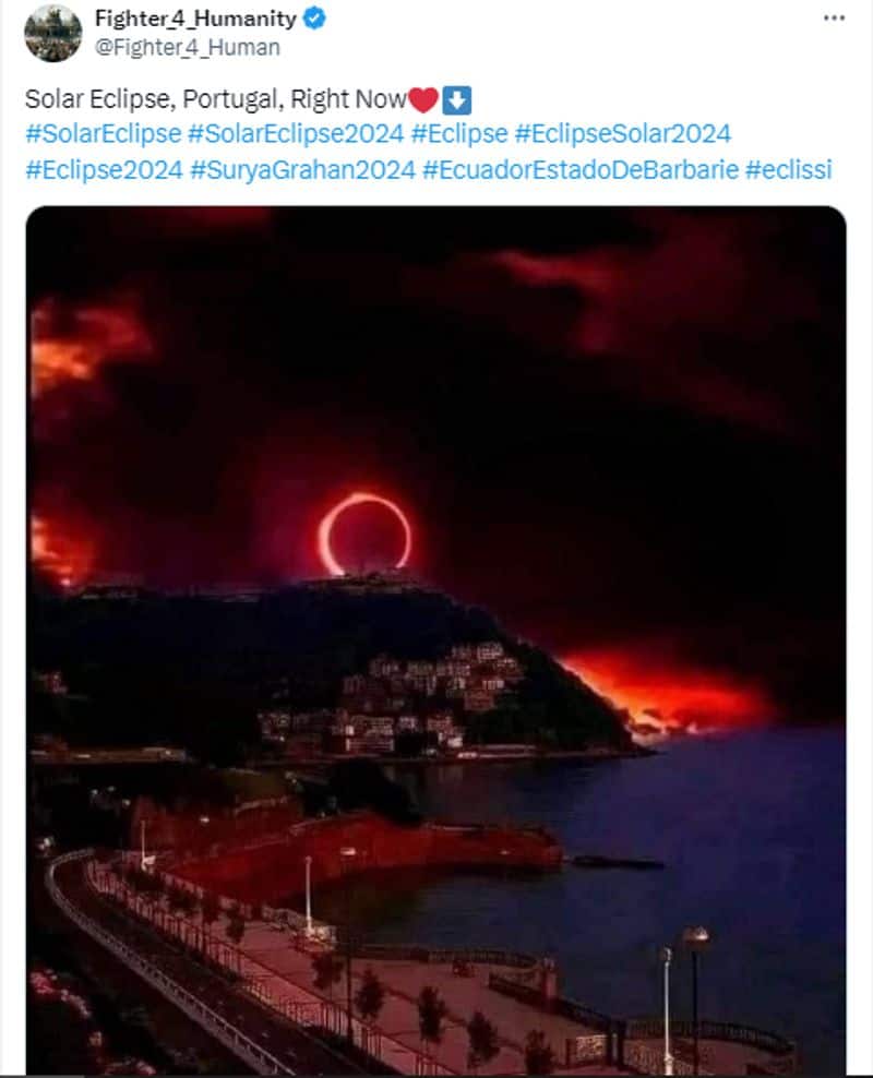 fact check photo of solar eclipse portugal unrelated with eclipse 2024 