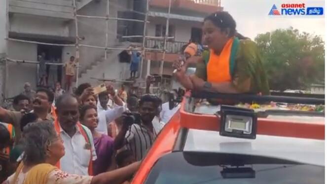 radhika sarathkumar sings amazing song during the campaign.. Video goes viral tvk