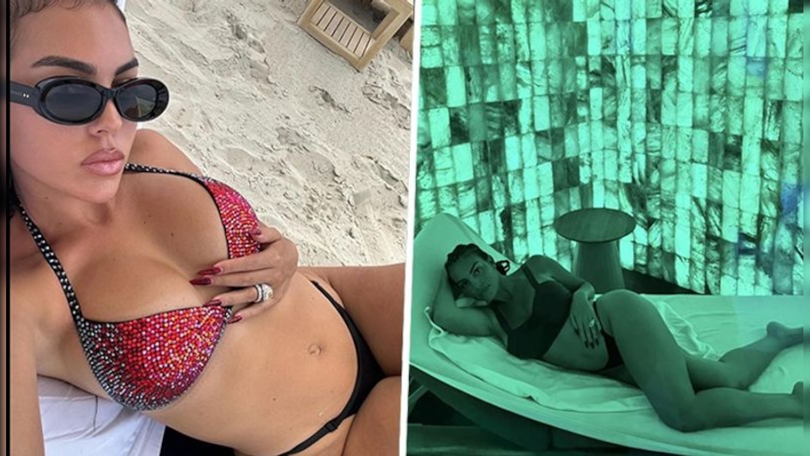 SEXY photos: Georgina Rodriguez shows off her curves in a bikini on holiday  with Cristiano Ronaldo