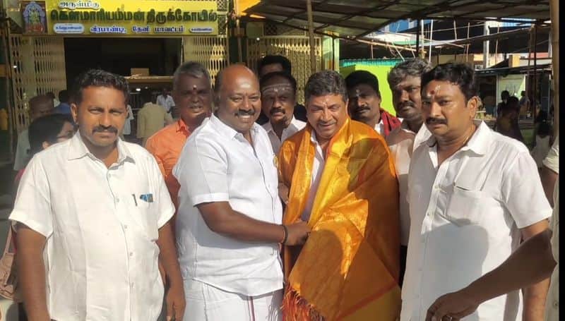 Minister PTR special worship at Kaumariamman Temple in Theni on the occasion of Tamil New Year KAK