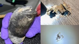 space debris can be scary 700 gram  metal fell from the sky crashed on house san