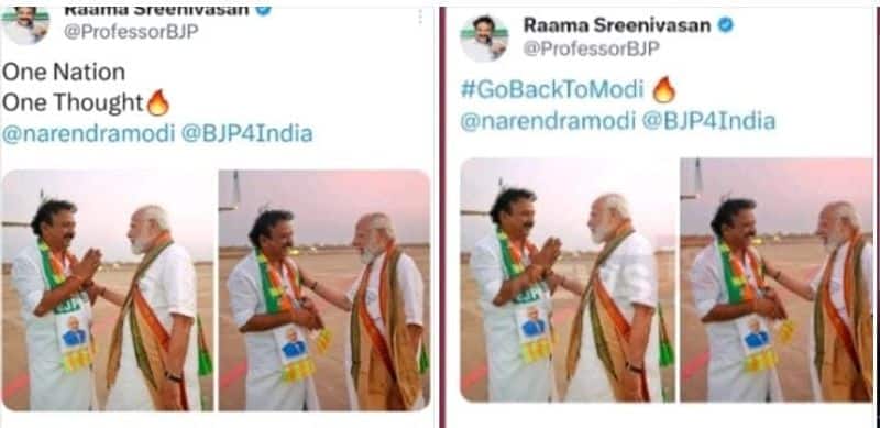 Madurai BJP candidate who posted Go Back Modi on his social media KAK