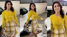 Shriya Saran Looking Beautiful In Yellow Outfit