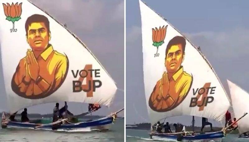 'Annamalai wave in TN': BJP leader's poster on sailing boats ahead of LS Elections 2024 breaks internet -WATCH
