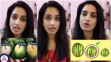 Actress Kavya shastry gave tips for buying watermelon round female watermelon is very sweet sat