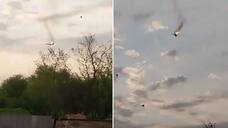 Dramatic Video of Russian long-range supersonic bomber's tail catching fire and crashing goes viral (WATCH) snt