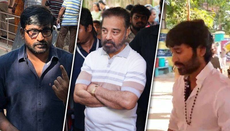 Lok Sabha polls 2024: Dhanush to Vijay Sethupath to Kamal Haasan; celebs spotted at polling booths