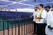 Modi convention in Chikkaballapur Bangalore today BY Vijayendra reviewed the preparations gvd