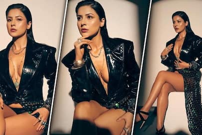Biggboss fame Shehnaaz Gill sets internet ablaze with her metallic leather jacket bold pic Vin