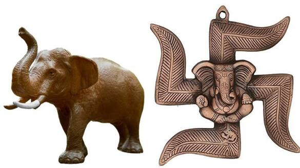 Elephant with Trunk Up to Swastika, 10 showpieces that bring good luck at home RKK
