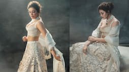 kajal aggarwal gorgeous glamour photoshoot in white lehenga vvk