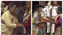 Mithun Chakraborty, Usha Uthup receive Padma Bhushan from President Draupadi Murmu- WATCH ATG