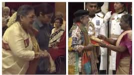 Usha Uthup, Mithun Chakraborty receive Padma Bhushan from President Draupadi Murmu - WATCH ATG