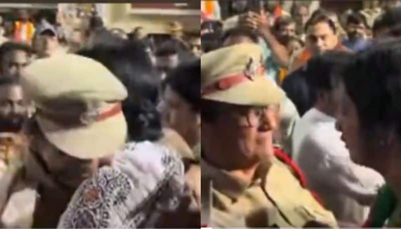 Hyderabad woman cop Uma Devi suspended for hugging BJP candidate Kompella Madhavi Latha during poll rally