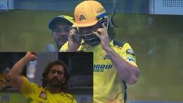 MS Dhoni ready to throw away water bottle to cameraman who focus him during CSK vs LSG in 39th IPL 2024 Match at MA Chidambaram Stadium rsk