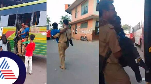 Appreciation for the bus conductor who helped the disabled at vijayapur rav