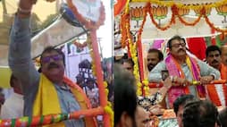 Lok Sabha Election 2024 colorful Kottikalasam in Thrissur, nda candidate suresh gopi danced with workers