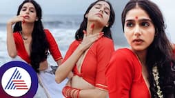 Malayalam Actress Anaswara Rajan Hot look in Red and white Saree Vin