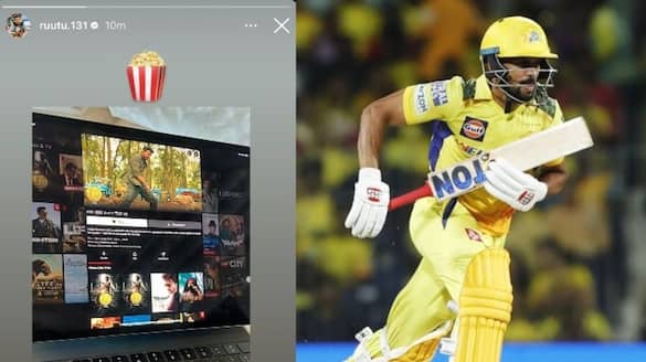 CSK Captain Ruturaj Gaikwad watching Thalapathy Vijay's Leo Movie on Netflix and Shared its in his Insta Story rsk