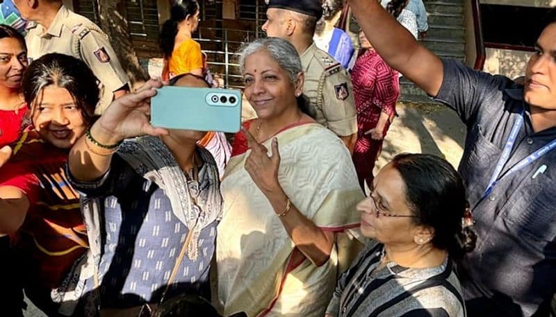 Lok Sabha Elections 2024: Nirmala Sitharaman casts vote in Bengaluru, interacts with voters (SEE PHOTOS)