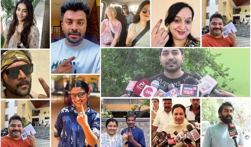 Chaithra Achar to Raghavendra Rajkumar: List of Sandalwood celebrities who casted their vote; PHOTOS