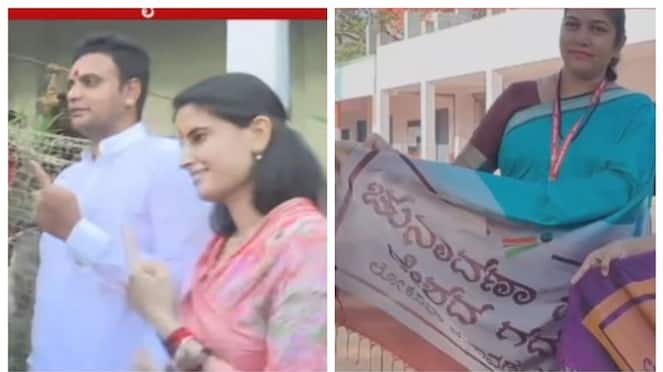 Voting by BJP candidate Yaduveer in mysore nbn
