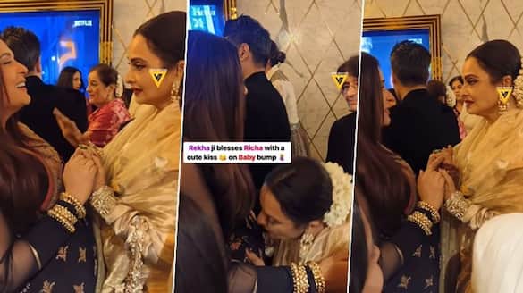Rekha kisses Richa Chadha's baby bump at Sanjay Leela Bhansali directorial Heeramandi's premiere - WATCH ATG