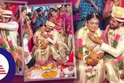 Geetha serial actor Dhanush Gowda got married with Sanjana in a grand ceremony pav