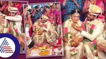 Geetha serial actor Dhanush Gowda got married with Sanjana in a grand ceremony pav