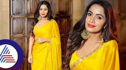 Serial Actress Shobha Shetty shines in Yellow color Saree, Fans comment about her Makeup Vin
