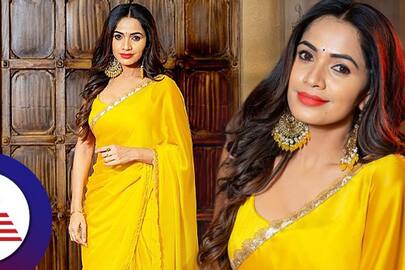 Serial Actress Shobha Shetty shines in Yellow color Saree, Fans comment about her Makeup Vin