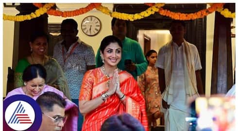 Bollywood Actress Shilpa shetty Visits   Shibaruru Sri   Kodamanittaya Kshetra at Mangaluru gow