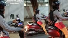 bengaluru Womans work from traffic video is going viral skr