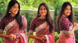 Serial Actress Mokshitha Pai Shines in pink saree, fans comment about her Beauty Vin