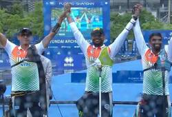 india men s recurve team got gold in archery world cup 2024 defeated olympic champions korea zrua