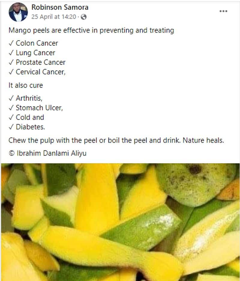 Fact Check reality behind Mango peels are effective in preventing and treating cancer