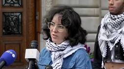 Pro Palestine protester at Columbia University demanding ' basic humanitarian aid' sparks outrage (WATCH) snt