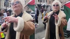 Jewish Women Too Ugly To Be Raped Elderly woman on camera at Anti Israel protest in Canada