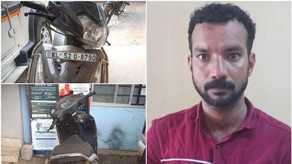 Palakkad Pattambi native Mustafa arrested by excise with foreign country liquor inside scooter