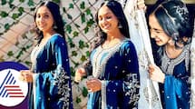 Serial Actress Shravani Subramanya shines in Blue and white salwar Vin