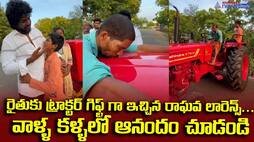 Raghava Lawrence gave the tractor as a gift to the farmer.