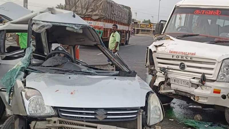 savukku shankar travelled police vehicle Accident in dharapuram tvk 