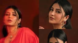 Actress Shrutihaasan latest gorgeous look in red saree photos goes viral Rya