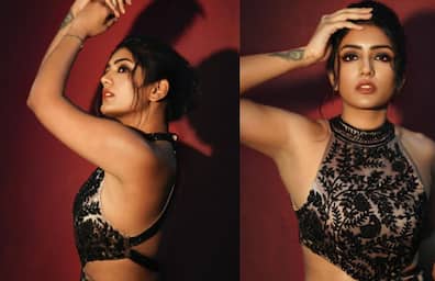 Young Actress Eesha Rebba stunning photoshoot in black dress viral in social media ans