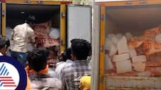 Illegal meat transport 3 people including  driver were arrested at hunsagi yadgir district rav