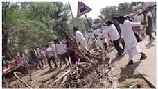 BJP Congress workers pelted stones in  Yadgir nbn