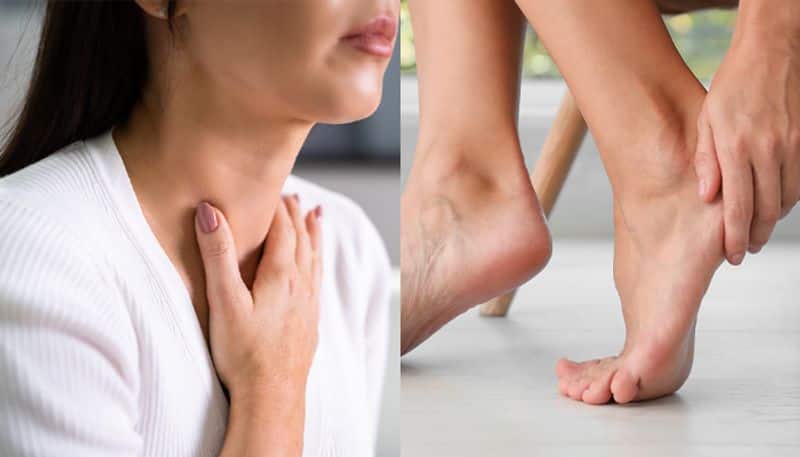 warning signs of thyroid that appear on legs feet